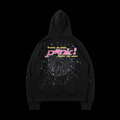 Spider Web Graphic Hoodie on black background