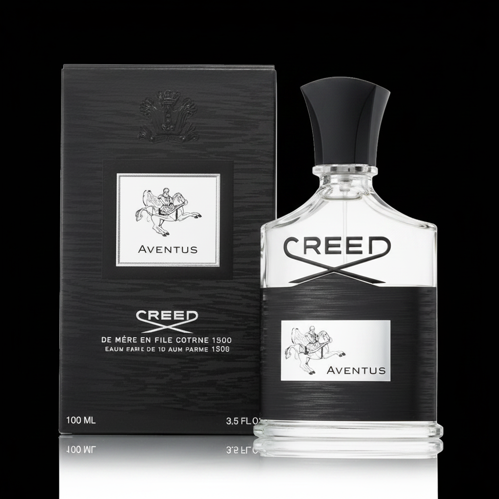 Creed Aventus Eau de Parfum on black background